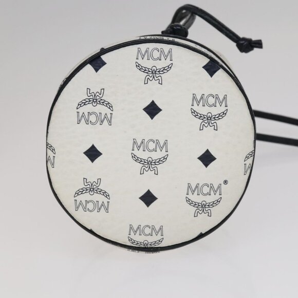 Authentic MCM Vicetos Logogram Shoulder Bag PVC Leather White - Picture 12 of 16